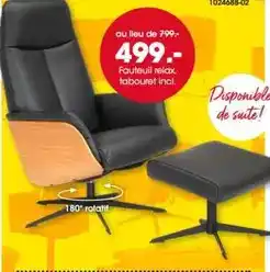 Möbel Martin Fauteuil relax tabouret incl offre