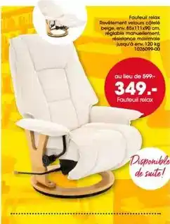 Möbel Martin Fauteuil relax offre