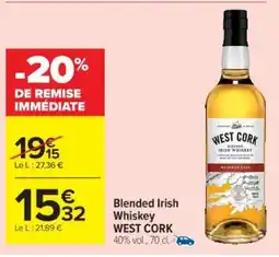 Cora x Carrefour WEST CORK Blended Irish Whiskey offre