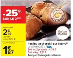 Cora x Carrefour 4 pains au chocolat pur beurre offre