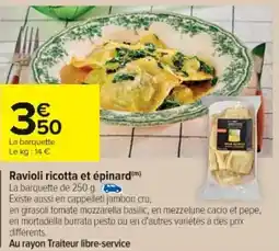 Cora x Carrefour Ravioli ricotta et épinard offre