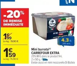 Cora x Carrefour Mini burrata carrefour extra offre