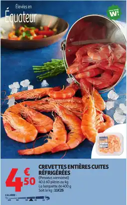 Auchan Supermarché Crevettes entières cuites réfrigérées offre