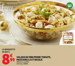Auchan Supermarché Salade de mini penne tomate, mozzarella et basilic offre