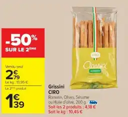 Cora x Carrefour CIRO Grissini offre