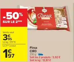 Cora x Carrefour CIRO Pinsa offre