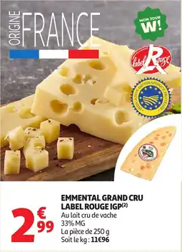 Auchan Supermarché Emmental grand cru label rouge igp offre