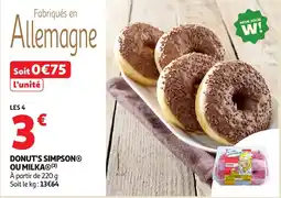 Auchan Supermarché Donut's simpson ou milka offre