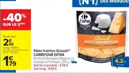 Cora x Carrefour Pâtes fraîches girasoli carrefour extra offre