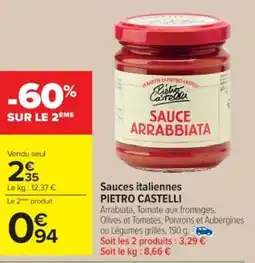 Cora x Carrefour PIETRO CASTELLI Sauces italiennes offre