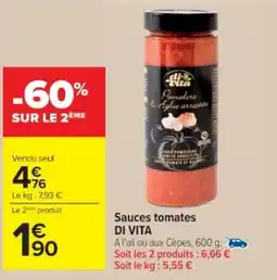 Cora x Carrefour DI VITA Sauces tomates offre