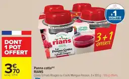 Cora x Carrefour RIANS Panna cotta(m) offre