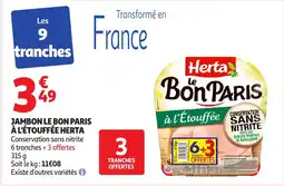 Auchan Supermarché Jambon le bon paris à l'étouffée herta offre