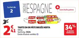 Auchan Supermarché Tarte en or pâte brisée herta offre