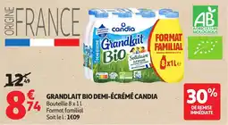 Auchan Supermarché Grandlait bio demi-écrémé candia offre