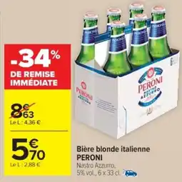 Cora x Carrefour PERONI Bière blonde italienne offre