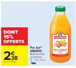 Cora x Carrefour ANDROS Pur Jus offre