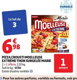 Auchan Supermarché Pizza crousti moelleuse extrême thon surgelée marie offre