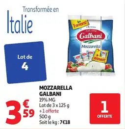 Auchan Supermarché Mozzarella galbani offre