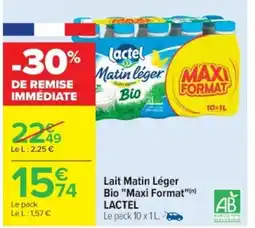 Cora x Carrefour LACTEL Lait Matin Léger Bio "Maxi Format" offre