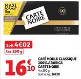 Auchan Supermarché Café moulu classique 100% arabica carte noire offre