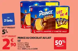 Auchan Supermarché Prince au chocolat au lait lu offre