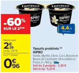 Cora x Carrefour HIPRO Yaourts protéins offre