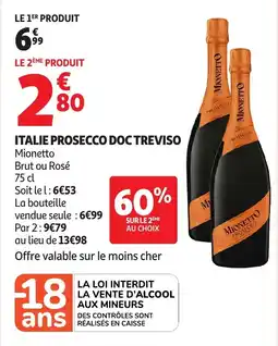 Auchan Supermarché Italie prosecco doc treviso offre