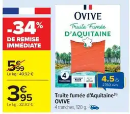 Cora x Carrefour OVIVE Truite fumée d'Aquitaine offre