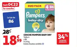 Auchan Supermarché Couche pampers baby dry offre
