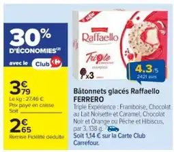 Cora x Carrefour FERRERO Bâtonnets glacés Raffaello offre