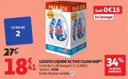 Auchan Supermarché Lessive liquide active clean skip offre