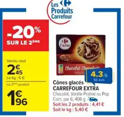 Cora x Carrefour Cônes glacés carrefour extra offre