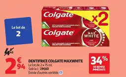 Auchan Supermarché Dentifrice colgate maxwhite offre