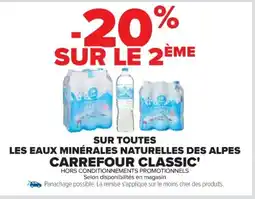 Cora x Carrefour Sur toutes les eaux minérales naturelles des alpes carrefour classic offre