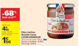 Cora x Carrefour LUCIEN GEORGELIN Pâte à tartiner Noisette Cacao offre