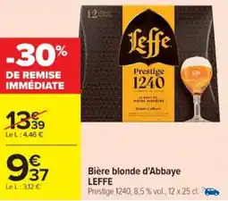 Cora x Carrefour LEFFE Bière blonde d'Abbaye offre