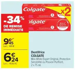 Cora x Carrefour COLGATE Dentifrice offre