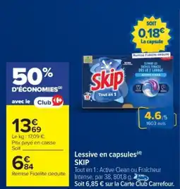 Cora x Carrefour SKIP Lessive en capsules offre