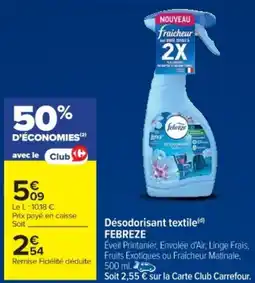 Cora x Carrefour FEBREZE Désodorisant textile offre