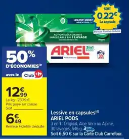 Cora x Carrefour ARIEL PODS Lessive en capsules offre