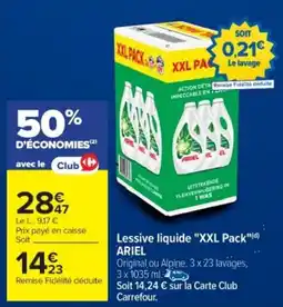 Cora x Carrefour ARIEL Lessive liquide "XXL Pack" offre
