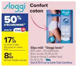 Cora x Carrefour Slips midi "Sloggi basic" offre