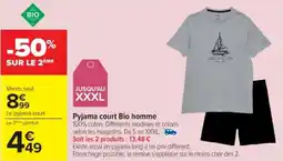 Cora x Carrefour Pyjama court Bio homme offre
