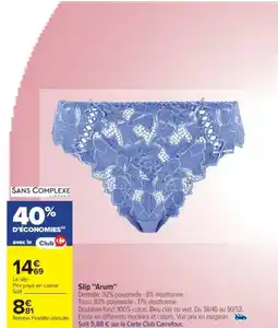 Cora x Carrefour Slip "Arum" offre