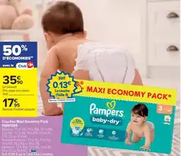 Cora x Carrefour PAMPERS Couches Maxi Economy offre