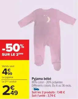 Cora x Carrefour Pyjama bébé offre