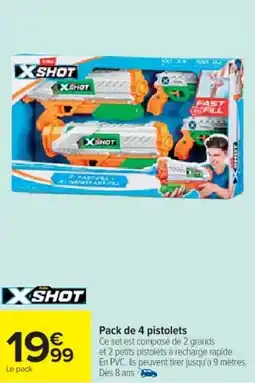 Cora x Carrefour X.SHOT Pack de 4 pistolets offre