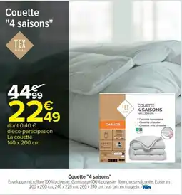 Cora x Carrefour TEX Couette "4 saisons" offre