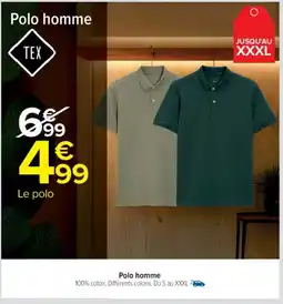 Cora x Carrefour TEX Polo homme offre